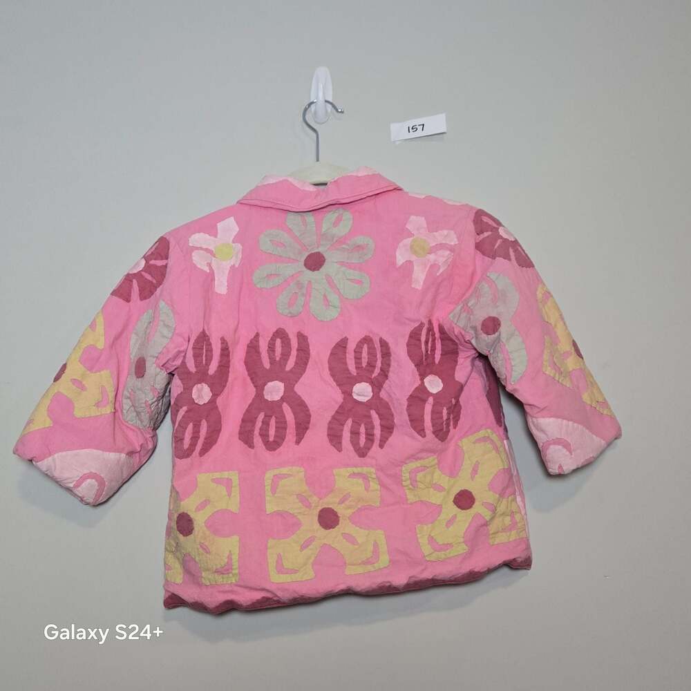 Cornelloki Girls Pink Applique Cotton Jacket - Picture 2 of 6